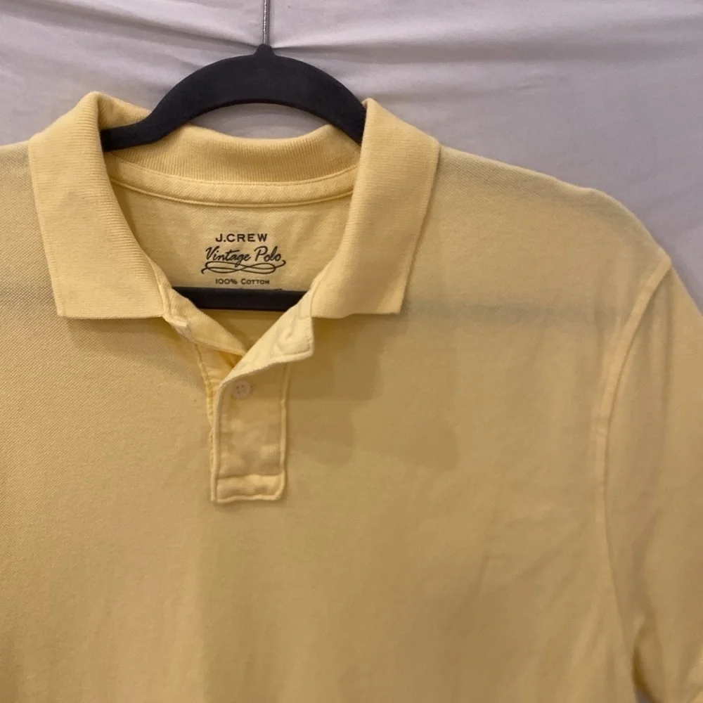J. Crew Vintage Polo Men's Short Sleeve Cotton Size large yellow